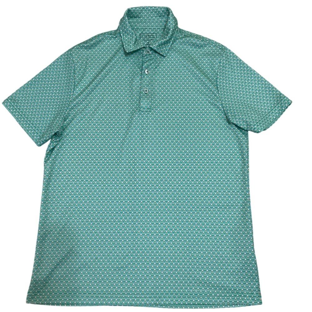 Club Room Performance Golf Polo Shirt Men's M Golf‎ Ball  Green Short Sleeve